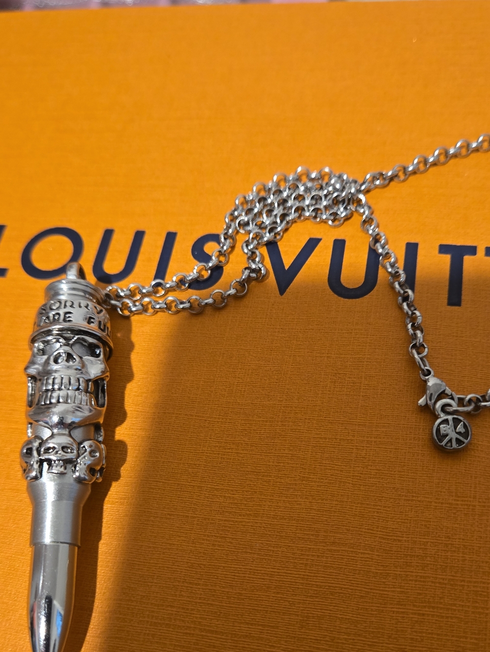 "Sorry we Are Full" Silver  Skull Bullet Pendant Necklace - Badass! 🔐✨men Women